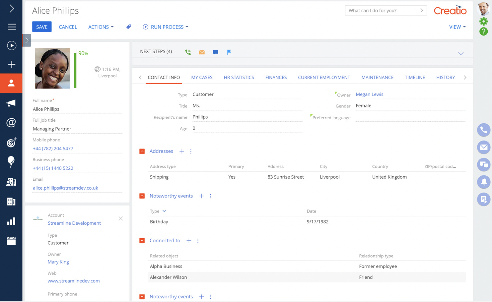 CRM 360 view